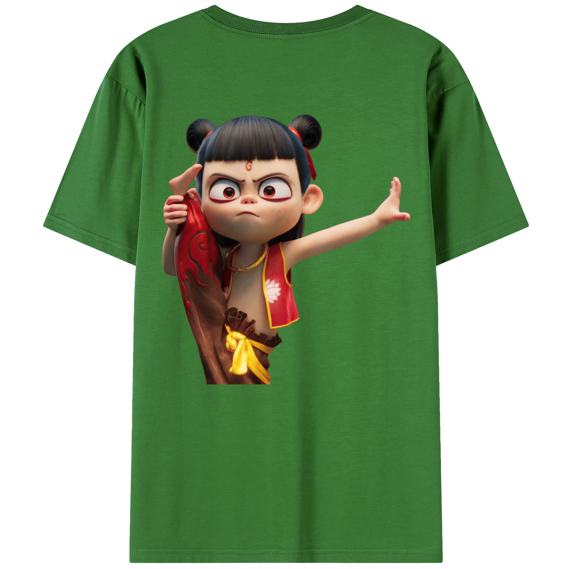 （画像用） Ne Zha 2 ナタ 魔童の大暴れ レディース半袖Tシャツ(バックプリント)